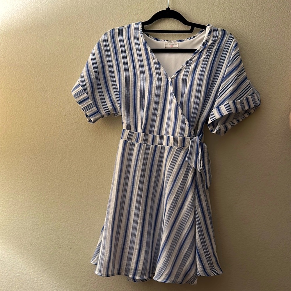 Blue wrap dress